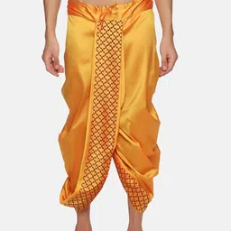 Sethukrishna Men Yellow Printed Dhoti Pants-image-38