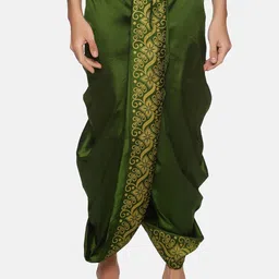 Sethukrishna Men Green Printed Dhoti-picture-23