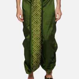 Sethukrishna Men Green Printed Dhoti-picture-13