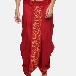 Sethukrishna Men Maroon Printed Dhoti-image-30