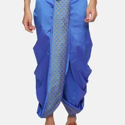 Sethukrishna Men Blue Printed Dhoti-image-47