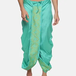 Sethukrishna Men Green Printed Dhoti Pant-picture-48