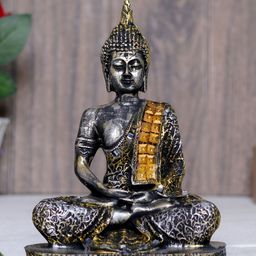GW CREATIONS Black  & Gold-Toned Buddha Idol Showpiece-picture-36