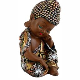 GW CREATIONS Gold Toned & Brown Buddha Idol Showpiece-image-48