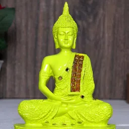 GW CREATIONS Green & Gold toned Buddha Polyresin Idol Showpiece-image-73