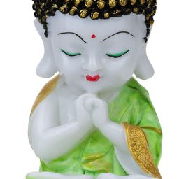 GW CREATIONS Green & White Buddha Idol Showpiece-image-16