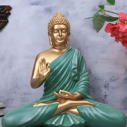 The Advitya Sea Green Buddha Idol Showpiece-image-9