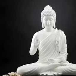 GW CREATIONS White Meditating Buddha Idol Large Size Showpiece-image-90