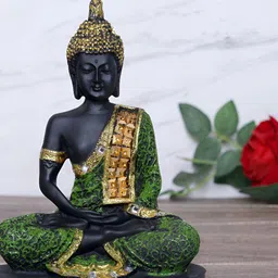 GW CREATIONS Black & Gold-Toned Buddha Idol Showpiece-image-25