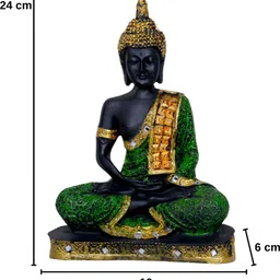 GW CREATIONS Black & Green Buddha Idol Showpiece-image-39