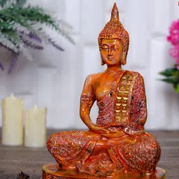 GW CREATIONS Brown & Gold-Toned Buddha Idol Showpiece-image-68