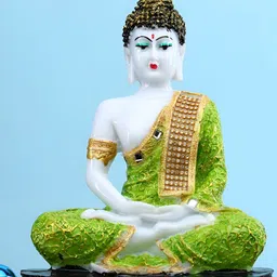 GW CREATIONS Green & Gold-Toned Medium Buddha Idol Showpiece-picture-25