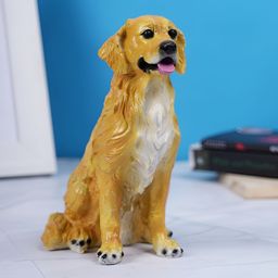 Vikarafty Gold-Toned & White Figurine Dog Statue Showpiece-image-65
