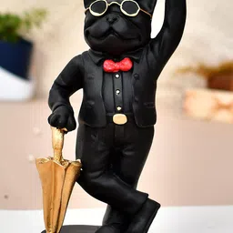 Ascension Black & Brown Textured Cool Dog Polyresin Figurine Showpiece-29