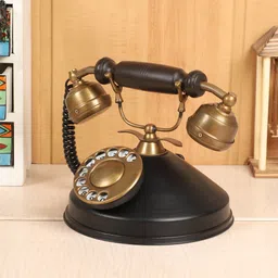 EXIM DECOR Black & Gold-Toned Antique Round Base Dummy Telephone Showpiece-image-67