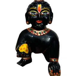 krishnagallery1 Black & Gold Toned Religious Figurine Showpiece-image-78