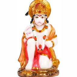 krishnagallery1 White & Orange Hanuman Ji Showpiece-image-30