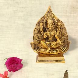 HANDICRAFTS PARADISE Gold-Toned Lakshmi ji Metal Showpiece-image-93