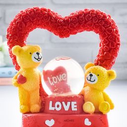 Archies Red & Yellow Premium Romantic Teddy Bear Lovers Statue Showpiece-image-59
