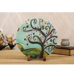 POSH-N-PLUSH Black & Green Textured Wood Art Marble Showpiece-image-28