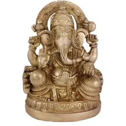 Arihant Craft Yellow Lord Ganesha Brass Showpiece-image-53
