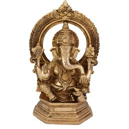 Arihant Craft Yellow & Gold-Toned Brass Small Idol Showpiece-image-24