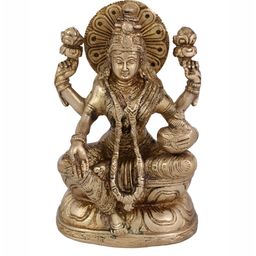 Arihant Craft Gold-toned Brass Lakshmi Small Showpiece-image-53