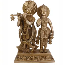 Arihant Craft Gold-toned Brass Radha Krishna Medium Showpiece-image-12
