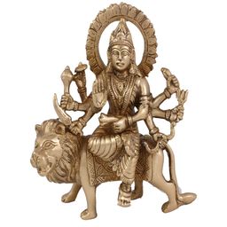Arihant Craft Gold-toned Brass Gurga Small Showpiece-image-83