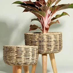 The Advitya Set Of 2 Small & Medium Jute Planter Baskets-15