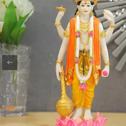 krishnagallery1 White and Orange Religious Idol Showpiece-image-3