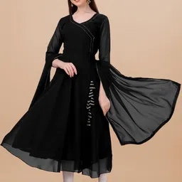 FabFairy Gotta Patti Georgette Anarkali Kurta With Dupatta-picture-5