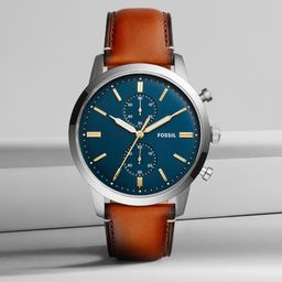 Fossil Men Blue Dial & Brown Leather Straps Analogue Chronograph Watch FS5279-image-48