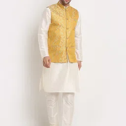 KRAFT INDIA Kurta & Churidar with Jacquard Nehru Jacket-image-48