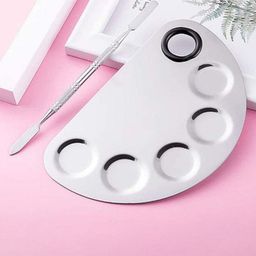 Veoni BELLE Stainless Steel Makeup Mixing Palatte with Spatula-28