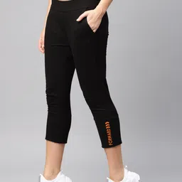 HRX by Hrithik Roshan Women Black Active Solid Straight Fit 3/4th Track Pants-49