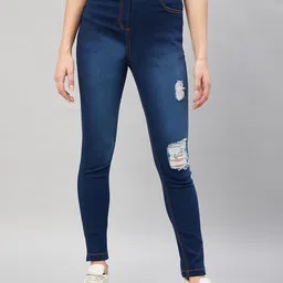 Orchid Blues Women Skinny Fit High-Rise Mildly Distressed Light Fade Cotton Jeans-image-54