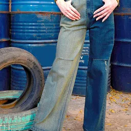 SASSAFRAS Women Navy Blue Straight Fit Slash Knee Light Fade Stretchable Jeans-image-51