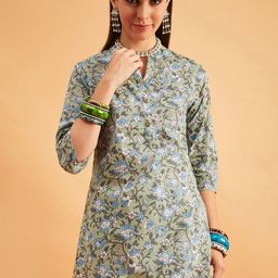 Sangria Floral Printed Straight Kurti-58