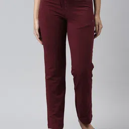 Enamor Women Solid Mid-Rise Straight Leg Lounge Pants-image-22