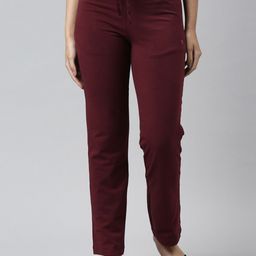 Enamor E014 Mid-Rise Straight Leg Lounge Pants for Women with Drawstring & Zipper Pockets-image-48