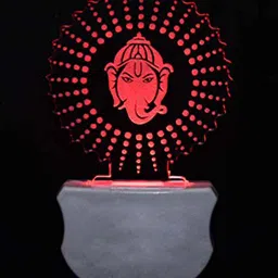 NMII Red & Blue Printed Acrylic 3D Illusion Plug Night Lamp-16