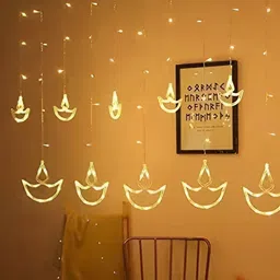 SPARK WORLD Yellow Diya Shaped LED String Lights-13