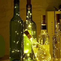 SPARK WORLD Yellow 3 Pieces Rice Shaped Cork Fairy String Lights-15