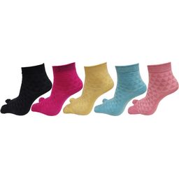 RC. ROYAL CLASS Women Pack of 5 Patterned Ankle-Length Cotton Thumb Socks-58
