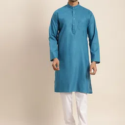 Anug by SOJANYA Men Blue Kurta with Churidar-picture-32