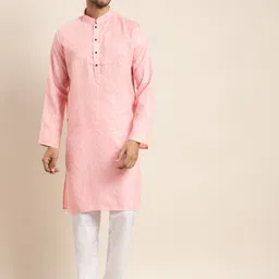 Anug by SOJANYA Men Pink Kurta with Churidar-image-36