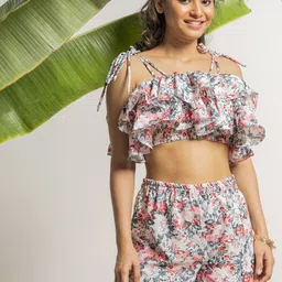 EROTISSCH Printed Two Piece Ruffled Tankini-14
