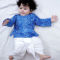 BownBee Boys Leheriya Printed Regular Pure Cotton Kurta with Dhoti Pants-54