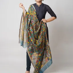 Unnati Silks Floral Printed Kalamkari Dupatta-image-99
